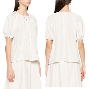 NEW ULLA JOHNSON Marcelena Short Puff Sleeves Top Light Beige Size: 0